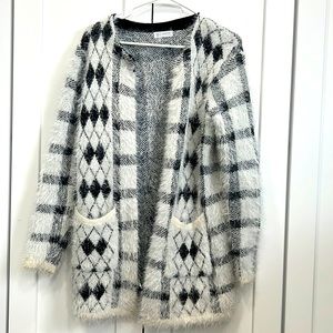 Argyle Black and white cardigan
